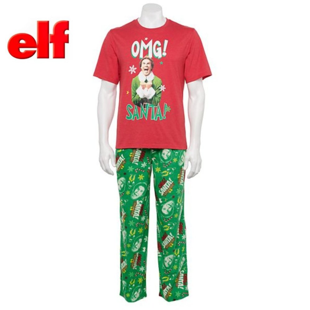 Men's Elf Will Ferell Tee & Sleep Pants Set